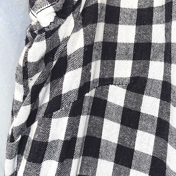 H&M BLK/WHITE CHECKERED SH SLV DRESS SZ 38 - Picture 5 of 14